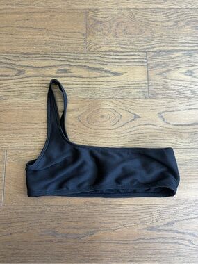 Billabong Black One-Shoulder Ribbed Bikini Top